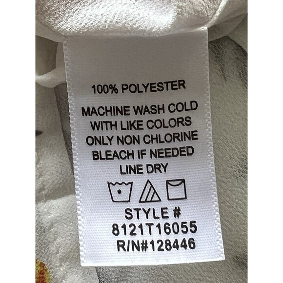 D.N.A. DNA Couture Chiffon Blouse Tank Sleeveless Floral Tie Fairy sz large - Picture 6 of 7